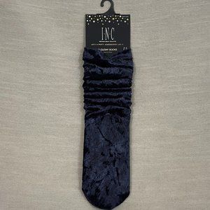 INC International Concepts Velvet Slouchy Crew Socks NWT
